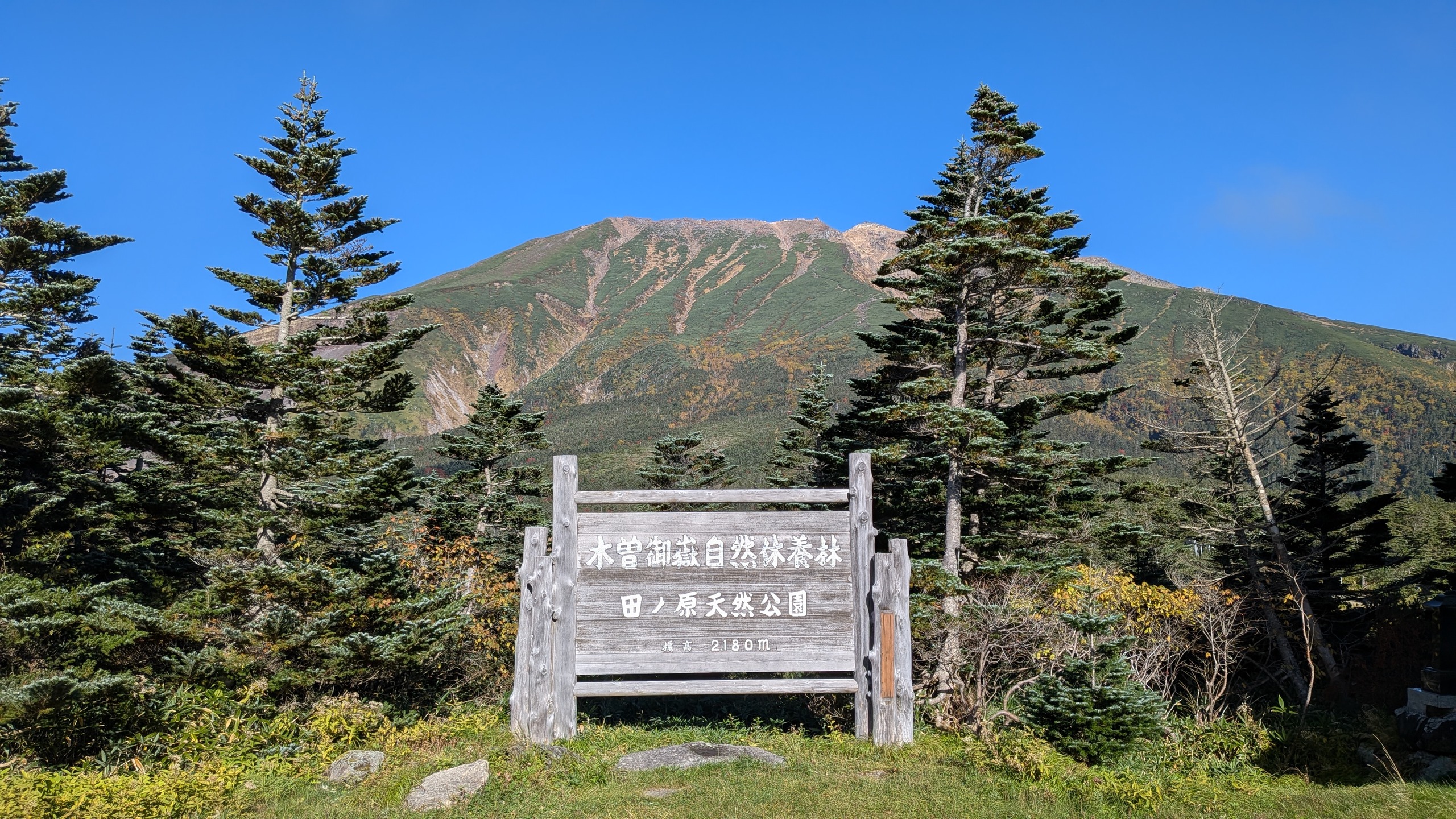 田の原天然公園から望む御嶽山